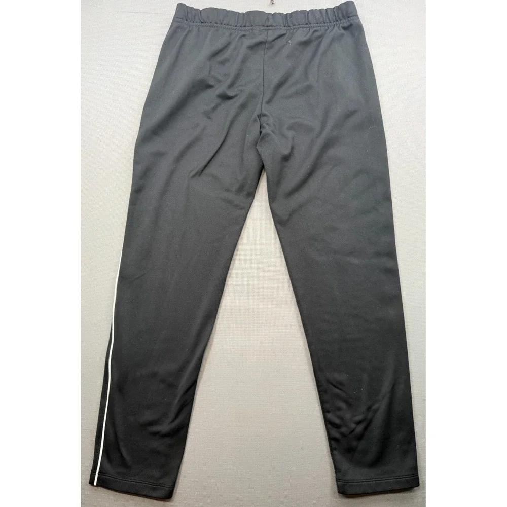 Under Armour Athletic Track Pants Black White Side Piping Logo Boy's Youth Large